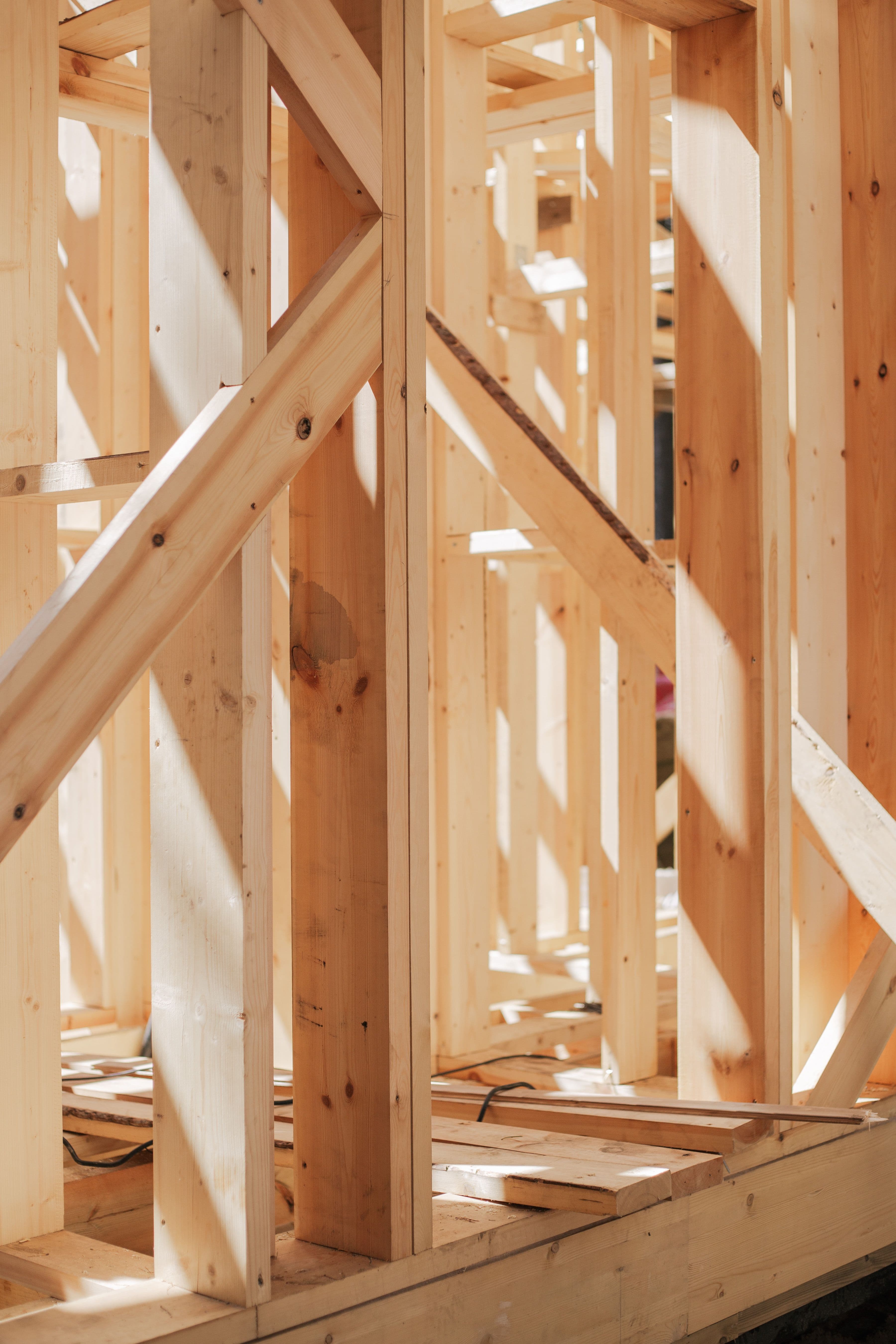 Wood framing during ground-up residential construction